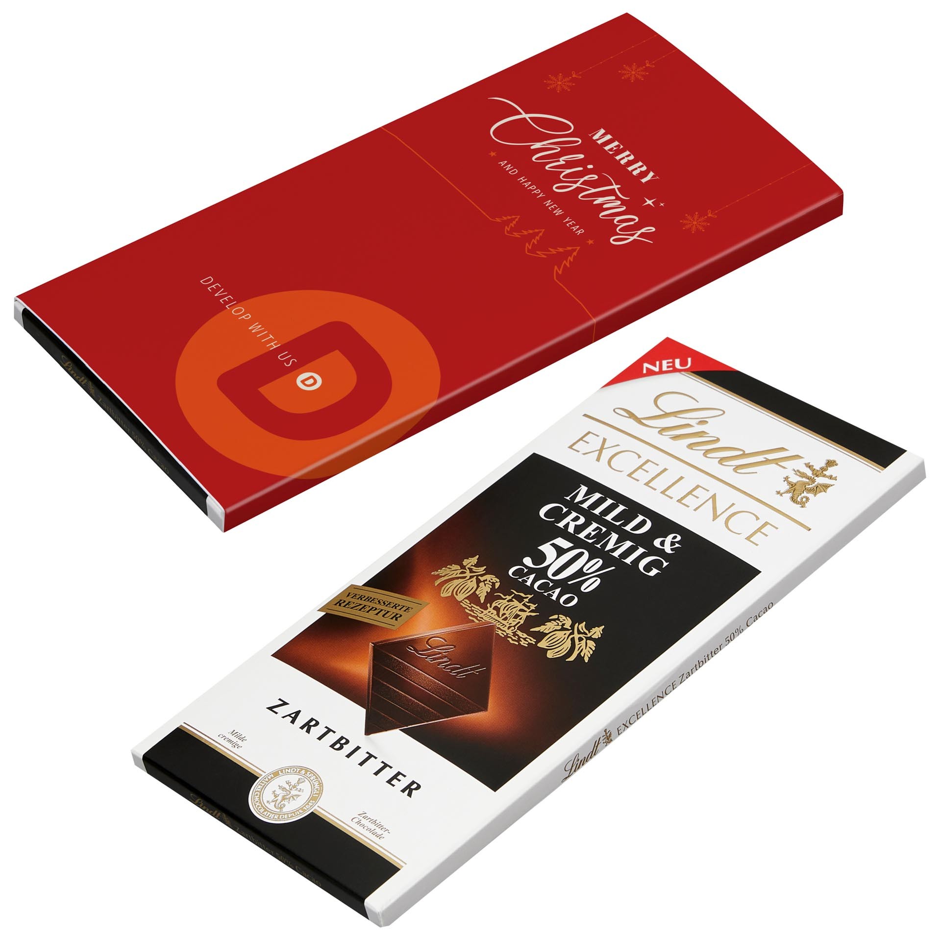 Lindt & Sprüngli Excellence Zartbitter-Schokoladentafel bedruckt als  Werbeartikel 400.281833