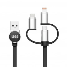 3 in 1 Logo Cable - black