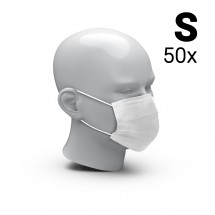 Mund-Nasen-Schutz "3-Ply" 50er Set, Größe S, weiß