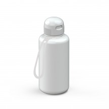 Trinkflasche "Sports" colour inkl. Strap 0,7 l, weiß/transparent