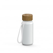 Trinkflasche "Natural" Colour inkl. Strap, 0,4 l, weiß/transparent