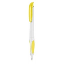 Kugelschreiber ATMOS - weiss/zitronen-gelb