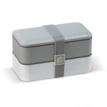 Bento box mit Besteck 1250ml - Grau / Weiss