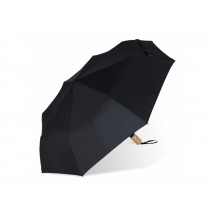 21” faltbarer Regenschirm aus R-PET -Material mit Automatiköffnung, Schwarz