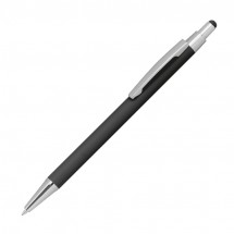 Kugelschreiber aus Metall mit Überzug aus Rubber und Touchfunktion - schwarz