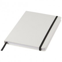 Spectrum weißes A5 Notizbuch mit farbigem Gummiband - weiss,schwarz
