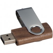USB-Stick Twist mit Holzkörper dunkel - braun