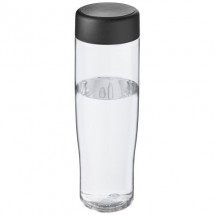 H2O Tempo® 700 ml Sportflasche mit Drehdeckel - transparent/schwarz