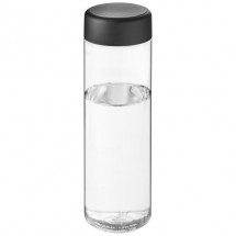 H2O Vibe 850 ml Sportflasche mit Drehdeckel - transparent/schwarz