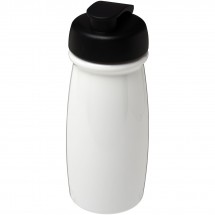 H2O Pulse® 600 ml Sportflasche mit Klappdeckel - weiss/schwarz