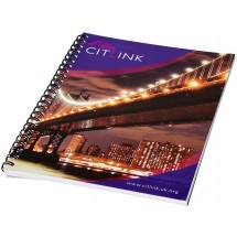 Desk-Mate® A5 Notizbuch mit Spiralbindung- weiss/schwarz