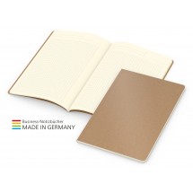 235.276800_Softcover-Copy-Book Creme bestseller A5, braun,Prägung schwarz-glänzend inkl.