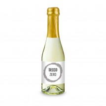 Secco ZERO - Schäumendes Getränk aus alkoholfreiem Wein - Flasche klar - Kapselfarbe Gold, 0,2 l