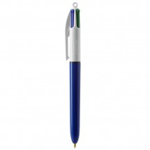 BIC® 4 Colours Kugelschreiber + Lanyard weiß/marineblau