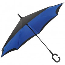 Umklappbarer Regenschirm aus 190T Pongee mit Griff zum Einhängen am Handgelenk - blau