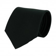 Krawatte, 100% Polyester Twill, uni - schwarz