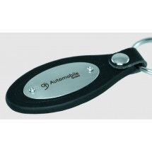 Metmaxx® Schlüsselanhänger OvalImage silber/schwarz - schwarz / silber
