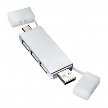 USB Hub REFLECTS-SABADELL SILVER - silber