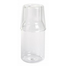Glas-Karaffe mit Trinkglas CALMY - transparent