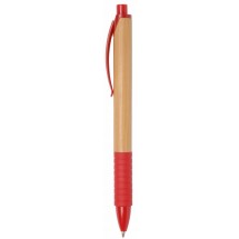Kugelschreiber BAMBOO RUBBER - braun/rot