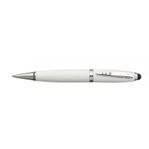 Edelstahl-Kugelschreiber TOUCH DOWN - silber/weiß