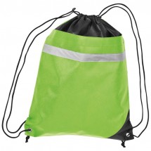 Non-Woven Gym-Bag mit reflektierendem Streifen - apfelgrün