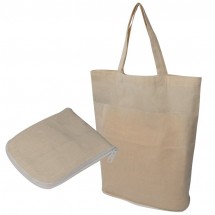Faltbare Einkaufstasche aus Baumwolle - beige