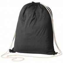 ÖKO-Tex zertifizierter Gymbag aus umweltfreundlicher Baumwolle ( 140g/m ) - schwarz