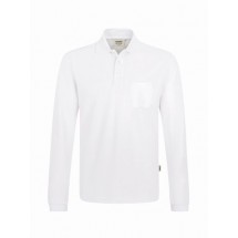 Longsleeve-Pocket-Poloshirt Top-weiß