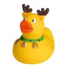 Quietsche-Ente Weihnachts-Elch - gelb