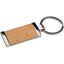 Schlüsselanhänger mit Holzstück - braun