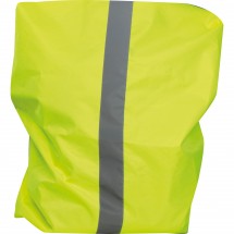 Regenschutz für Rucksäcke mit Reflektorstreifen und Zugband, gelb 