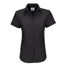 Oxford Shirt Short Sleeve / Women - Black
