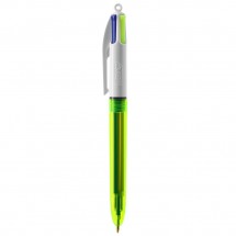 BIC® 4 Colours Fluo Kugelschreiber, weiß/transparent gelb