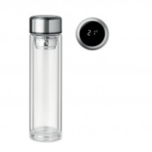 POLE GLASS Flasche 390ml mit LED Anzeige transparent