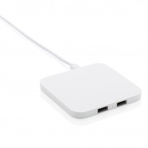 10W Wireless Charger mit USB-Ports - weiß
