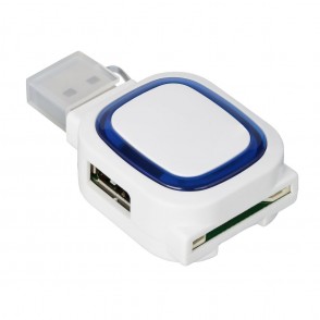 USB-Hub mit 2 Anschlüssen und Speicherkartenlesege