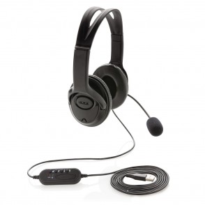 Over-Ear Headset mit Kabel, schwarz