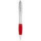 Nash Kugelschreiber silber mit farbigem Griff - silber/rot