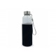 Trinkflasche aus Glas mit Neoprenhülle 500ml, Transparent Schwarz 