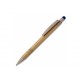Kugelschreiber Bambus mit Touchpen und Weizenstroh Elementen, Beige / Blau