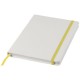 Spectrum weißes A5 Notizbuch mit farbigem Gummiband - weiss,gelb