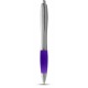 Nash Kugelschreiber silberner Schaft mit farbigem Griff - lila / silber