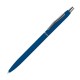 Schlanker Kugelschreiber rubber coated - blau