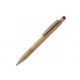 Kugelschreiber Bambus mit Touchpen und Weizenstroh Elementen, Beige / Rot