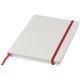 Spectrum weißes A5 Notizbuch mit farbigem Gummiband - weiss,rot