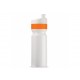 Sportflasche mit Rand 750ml, Weiss / Orange