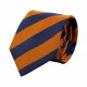Krawatte, Reine Seide, jacquardgewebt - orange-blau