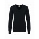 Damen-V-Pullover Premium-Cotton-schwarz