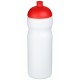Baseline® Plus 650 ml Sportflasche mit Kuppeldeckel- weiss/rot